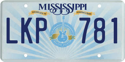MS license plate LKP781
