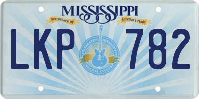 MS license plate LKP782