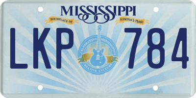 MS license plate LKP784