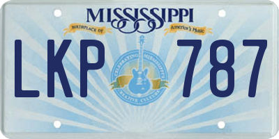 MS license plate LKP787