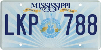 MS license plate LKP788