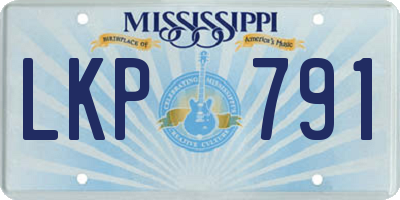 MS license plate LKP791