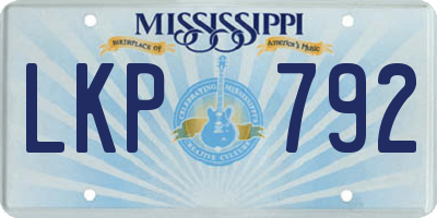 MS license plate LKP792