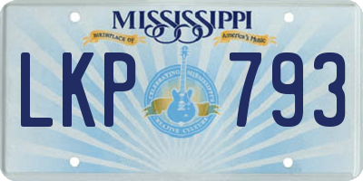 MS license plate LKP793