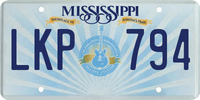 MS license plate LKP794