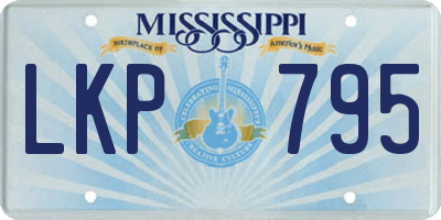 MS license plate LKP795