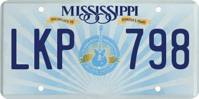 MS license plate LKP798