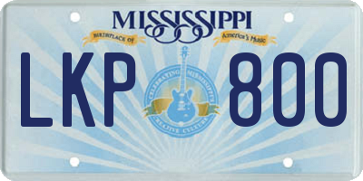 MS license plate LKP800