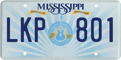 MS license plate LKP801