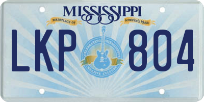 MS license plate LKP804