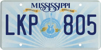 MS license plate LKP805