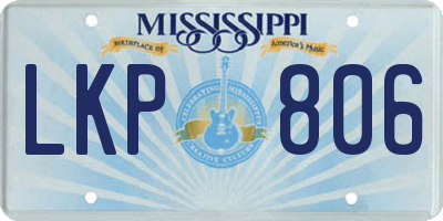 MS license plate LKP806