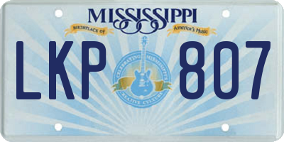 MS license plate LKP807