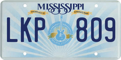 MS license plate LKP809