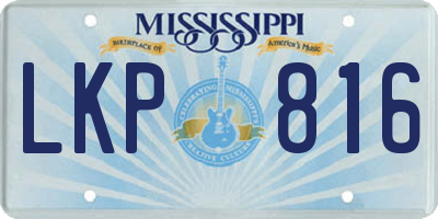 MS license plate LKP816