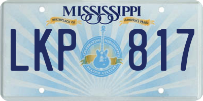 MS license plate LKP817