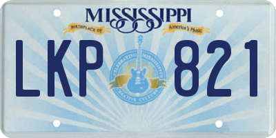 MS license plate LKP821