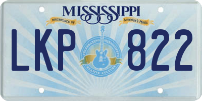 MS license plate LKP822
