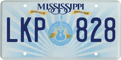 MS license plate LKP828