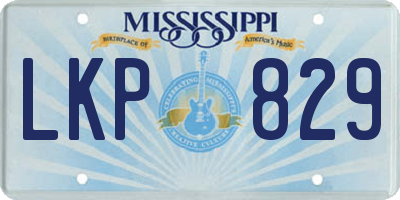 MS license plate LKP829