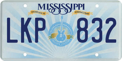 MS license plate LKP832