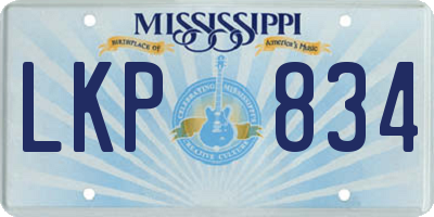 MS license plate LKP834