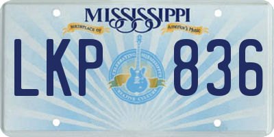 MS license plate LKP836