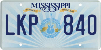 MS license plate LKP840