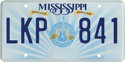 MS license plate LKP841
