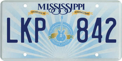 MS license plate LKP842