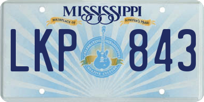 MS license plate LKP843
