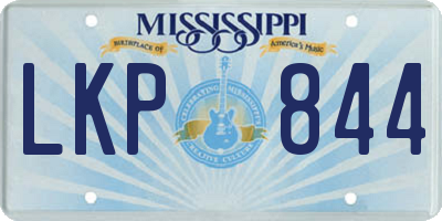 MS license plate LKP844