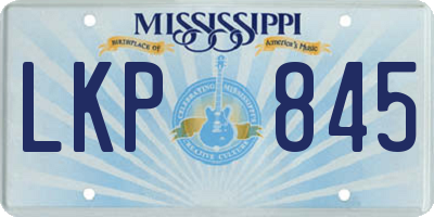 MS license plate LKP845