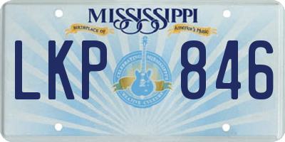 MS license plate LKP846