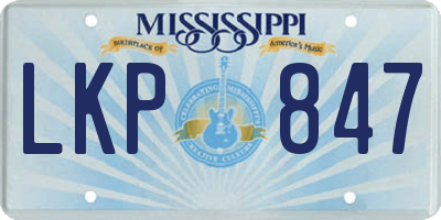 MS license plate LKP847