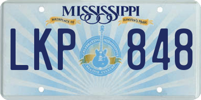MS license plate LKP848