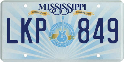 MS license plate LKP849