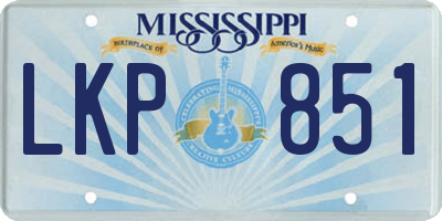 MS license plate LKP851