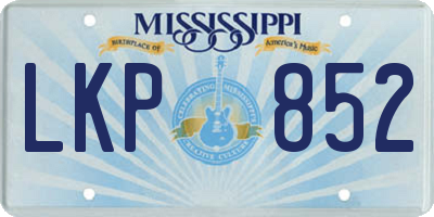 MS license plate LKP852