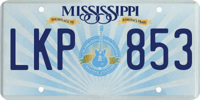 MS license plate LKP853