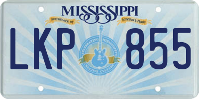 MS license plate LKP855
