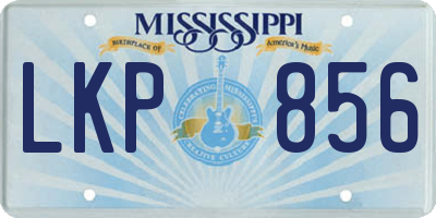 MS license plate LKP856
