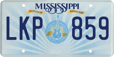 MS license plate LKP859
