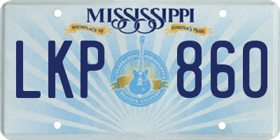 MS license plate LKP860