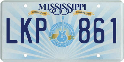 MS license plate LKP861