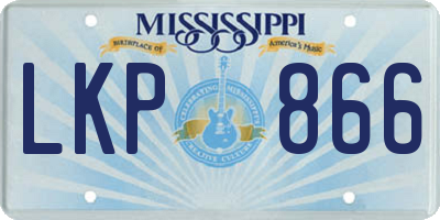 MS license plate LKP866