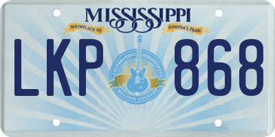 MS license plate LKP868