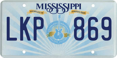 MS license plate LKP869