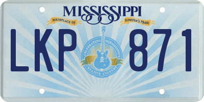 MS license plate LKP871