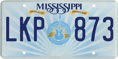MS license plate LKP873